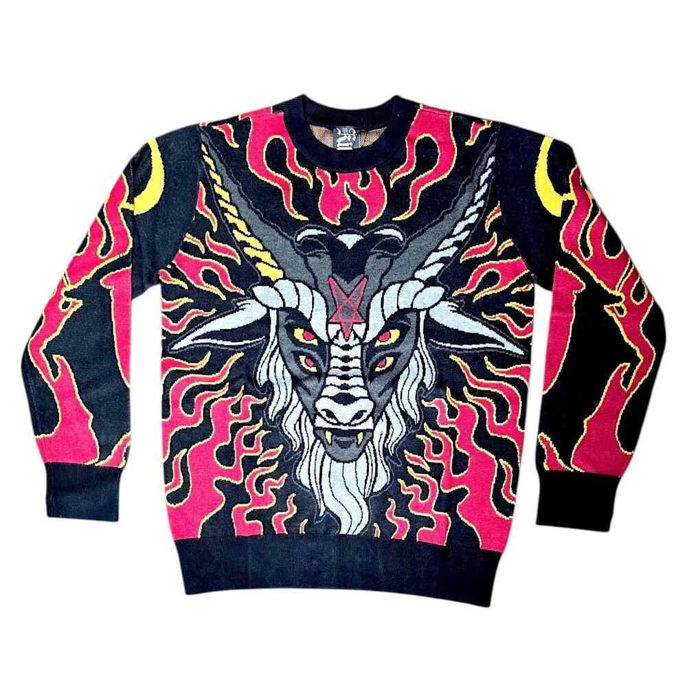 KILLSTAR Inferno Hallowmas Baphomet Knit Sweater S Goth Occult Halloween NWT